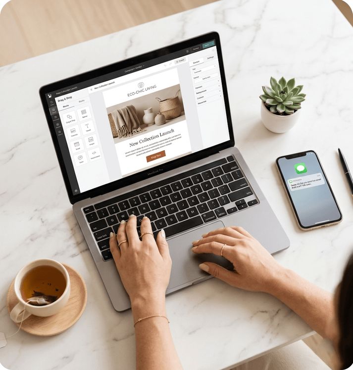 Email and SMS marketing — campaigns, automation, and templates